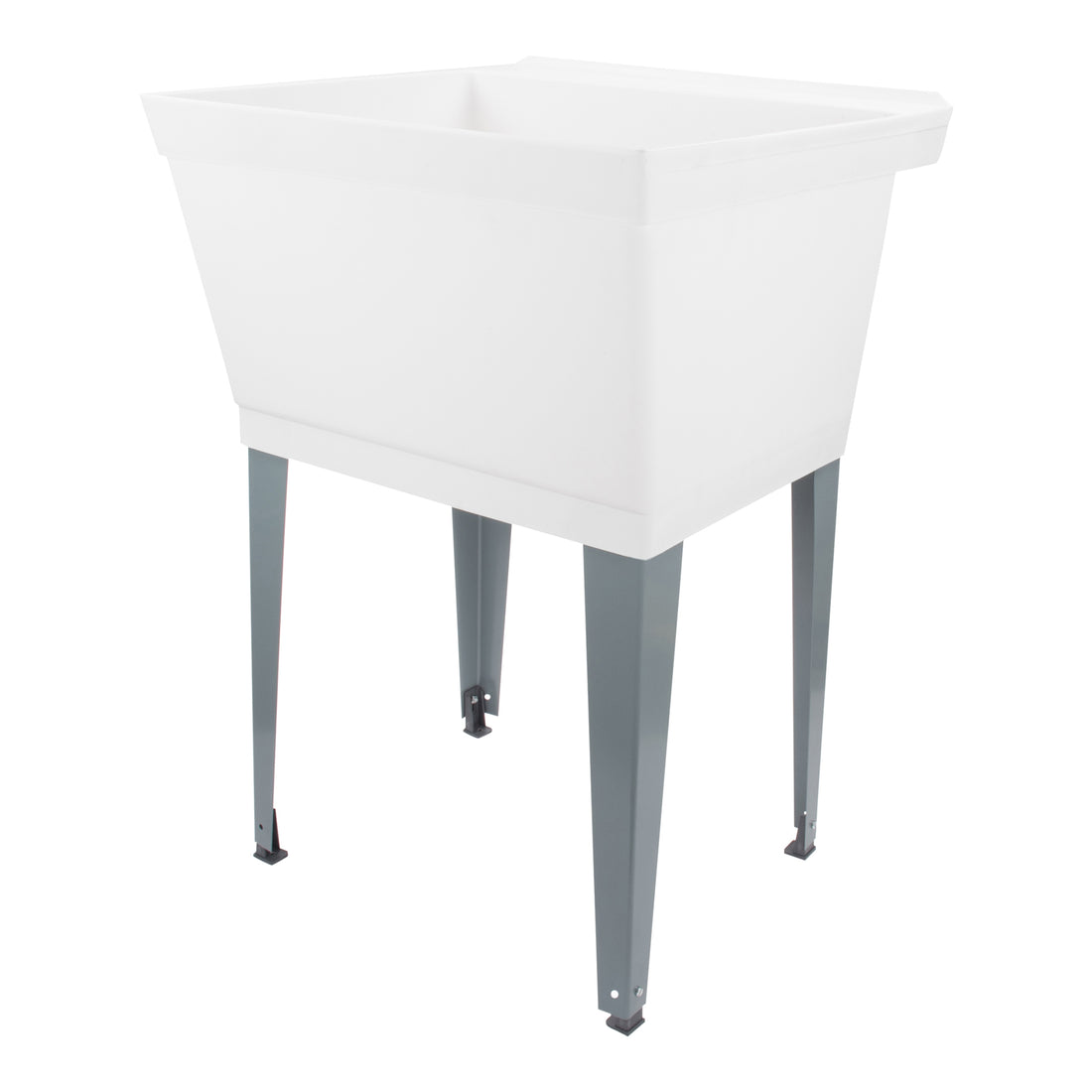 Tehila Standard Freestanding White Utility Sink with Grey Legs, Water Supply Lines Included - Utility sinks vanites Tehila