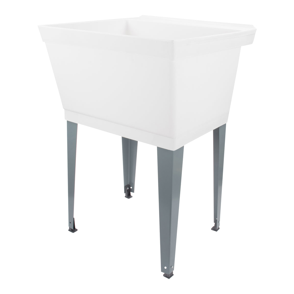 Tehila Standard Freestanding White Utility Sink with Grey Legs, Water Supply Lines Included - Utility sinks vanites Tehila