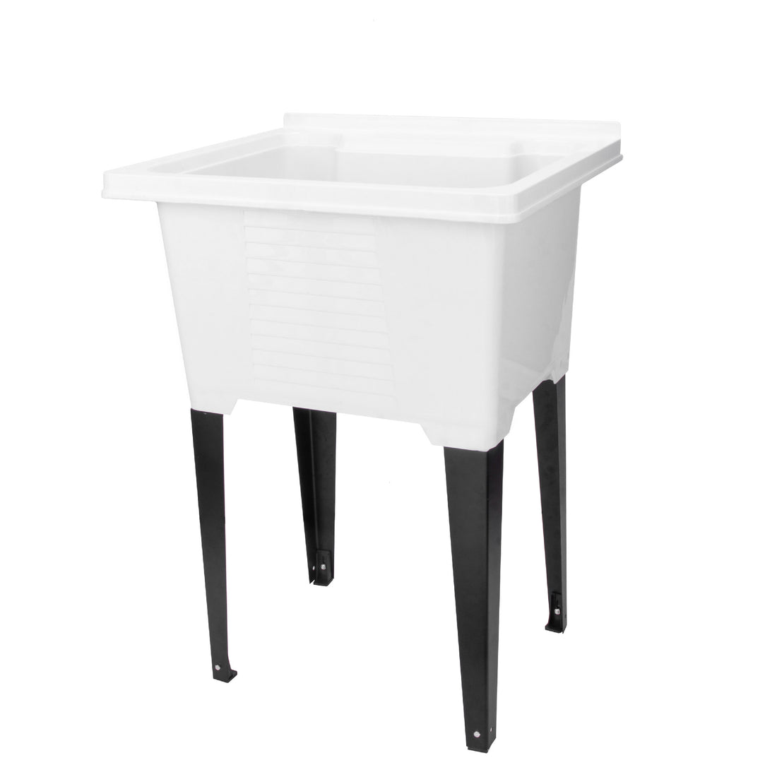 Tehila Luxe Freestanding White Utility Sink with Drainage Kit - Utility sinks vanites Tehila