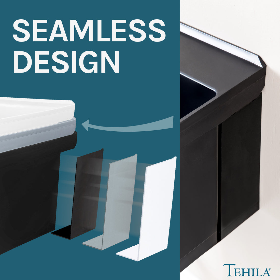 Tehila Black Wall Mounting Kit for Tehila Standard Sinks - Utility sinks vanites Tehila