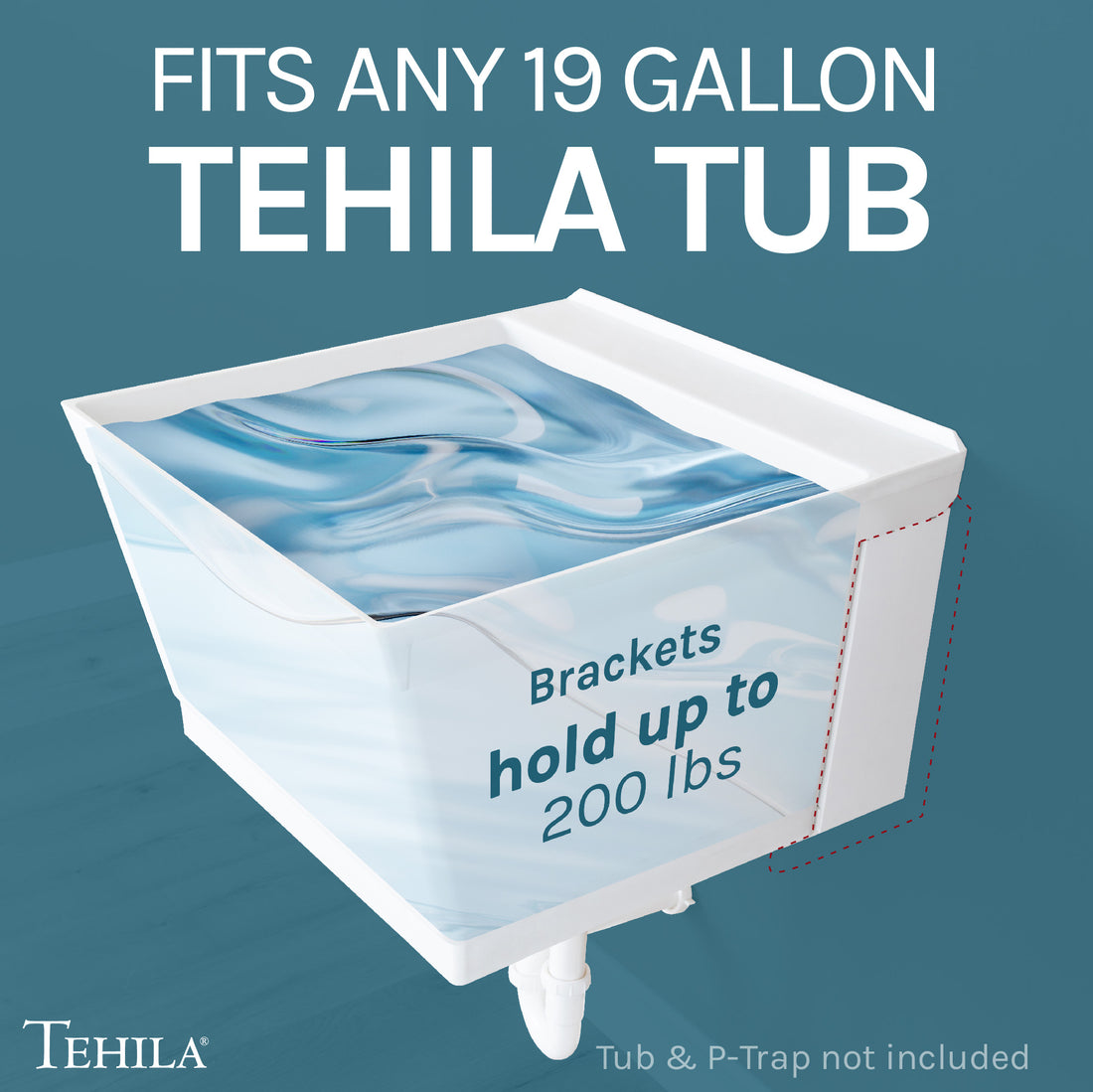 Tehila White Wall Mounting Kit for Tehila Standard Sinks - Utility sinks vanites Tehila