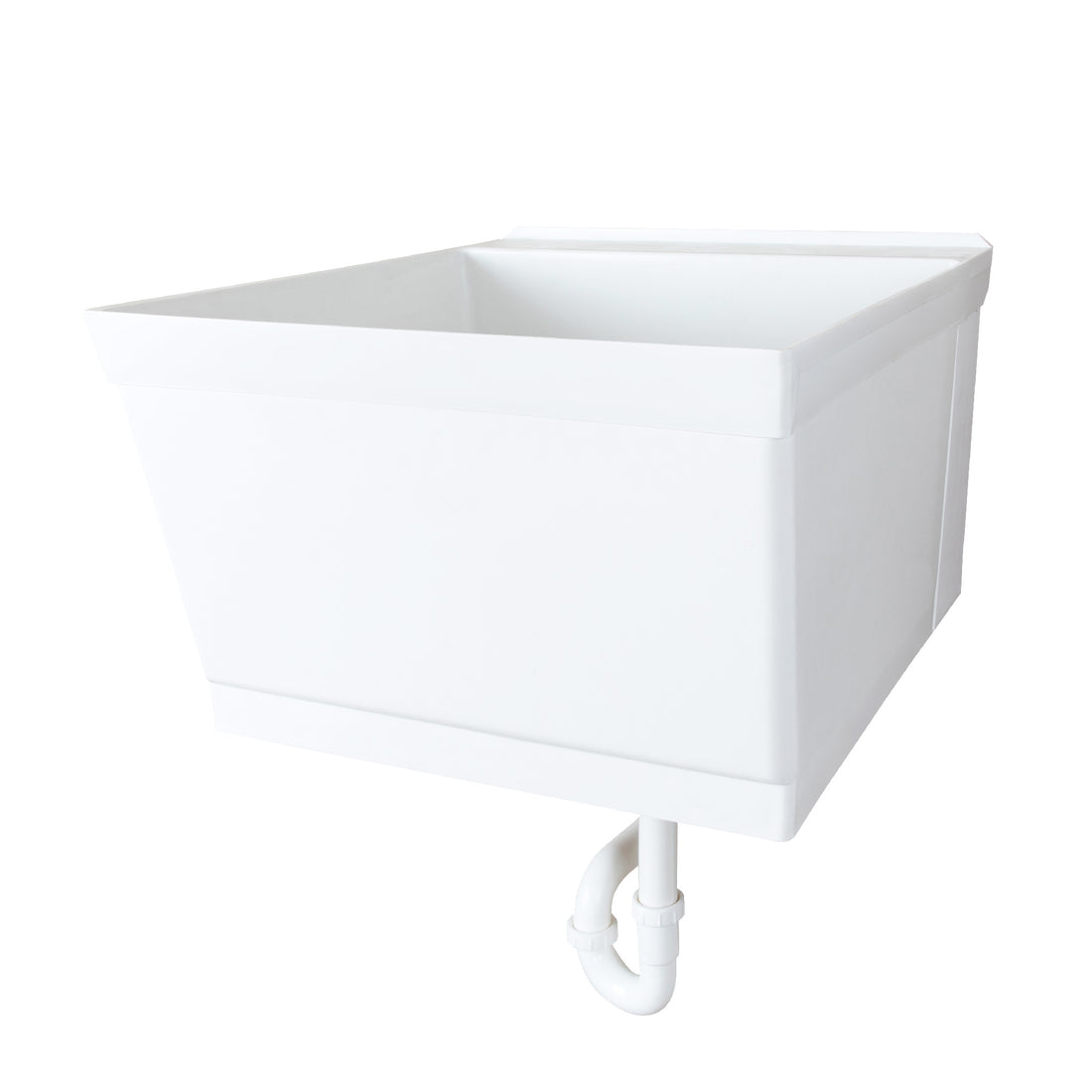 Tehila Standard Wall-Mounted White Utility Sink, Water Supply Lines Included - Utility sinks vanites Tehila