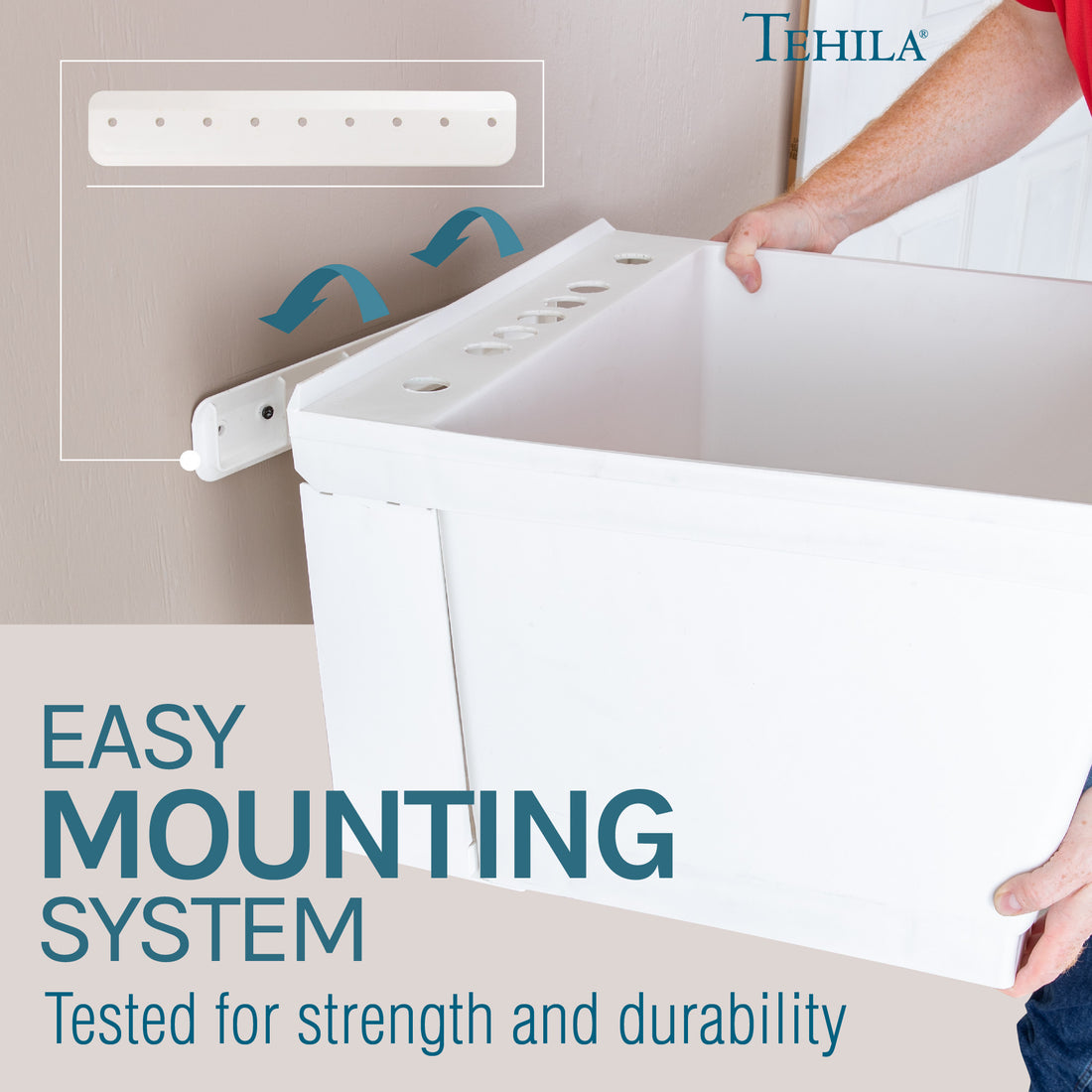 Tehila Standard Wall-Mounted White Utility Sink, Water Supply Lines Included - Utility sinks vanites Tehila