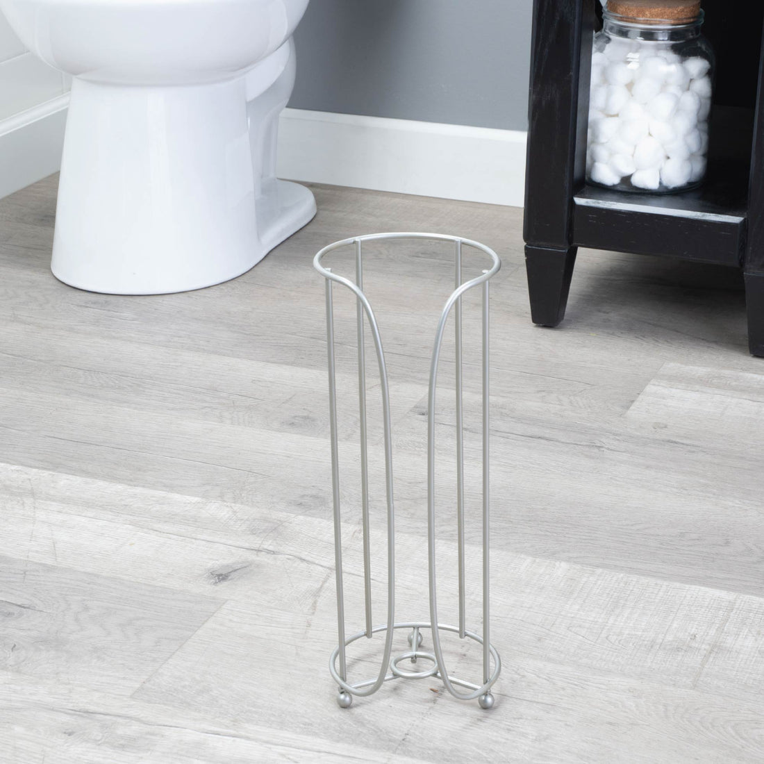 Free-Standing Toilet Paper Holder with Brushed Nickle Finish - Utility Sink 101565