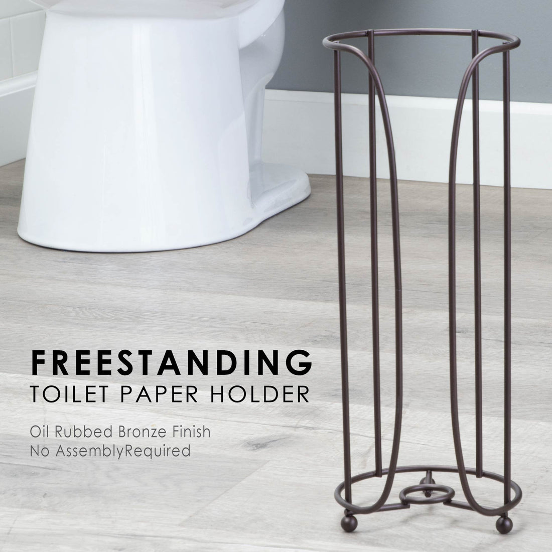 Freestanding Toilet Paper Holder for Standard Rolls (Oil-Rubbed Bronze Finish) - Utility sinks vanites Tehila