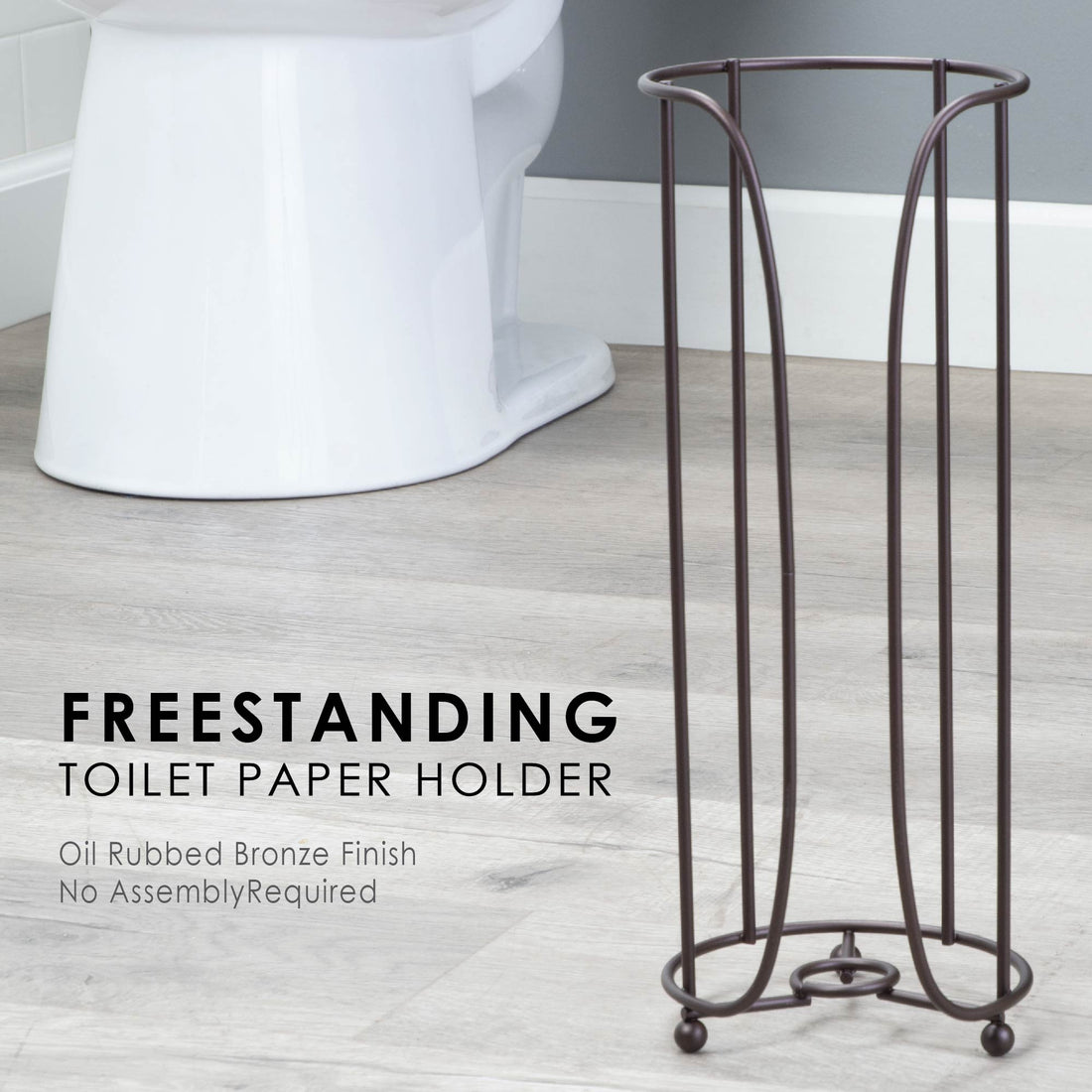 Freestanding Extra Large Toilet Paper Holder (Stainless Steel Finish)