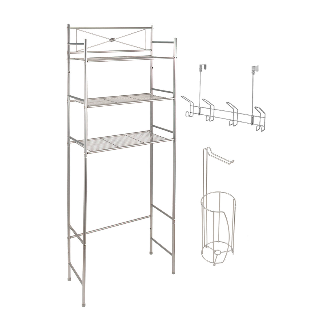 Home Zone Plastic 3-Shelves Adjustable Shelves with Corner Shower Caddy,  Oil Rubbed Bronze 