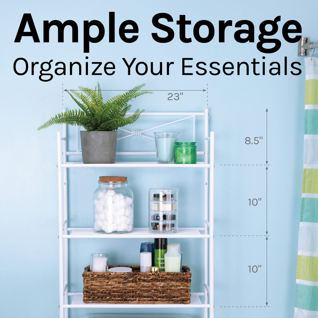 3-Piece Over-the-Toilet Bathroom Organizer Set (White Finish) - Utility sinks vanites Tehila