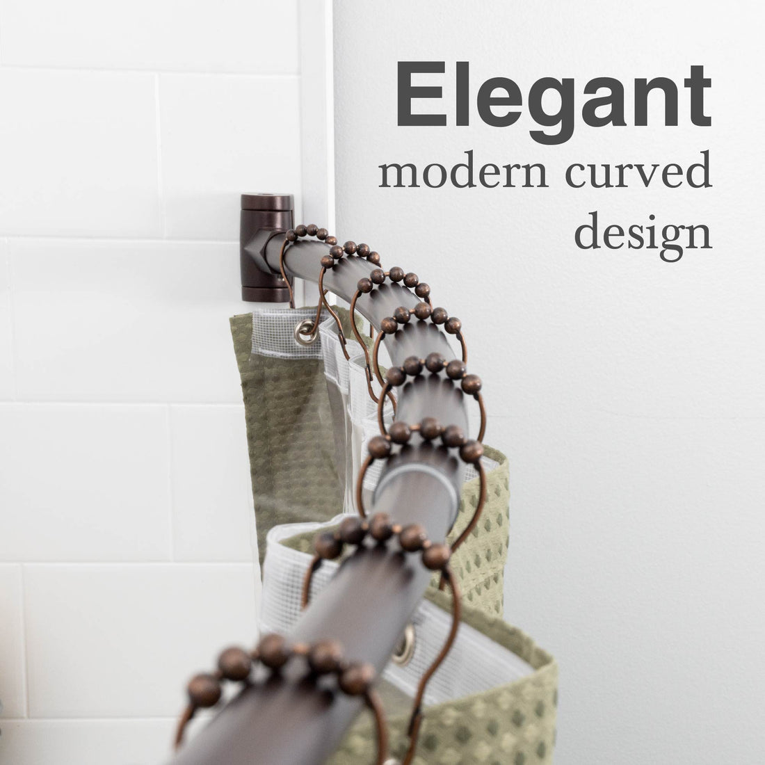 36 in. to 61 in. Curved Shower Rod (Oil-Rubbed Bronze Finish) - Utility sinks vanites Tehila