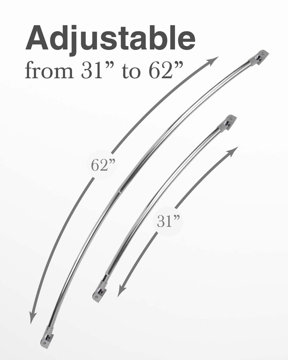 36 in. to 61 in. Curved Shower Rod (Chrome Finish) - Utility sinks vanites Tehila