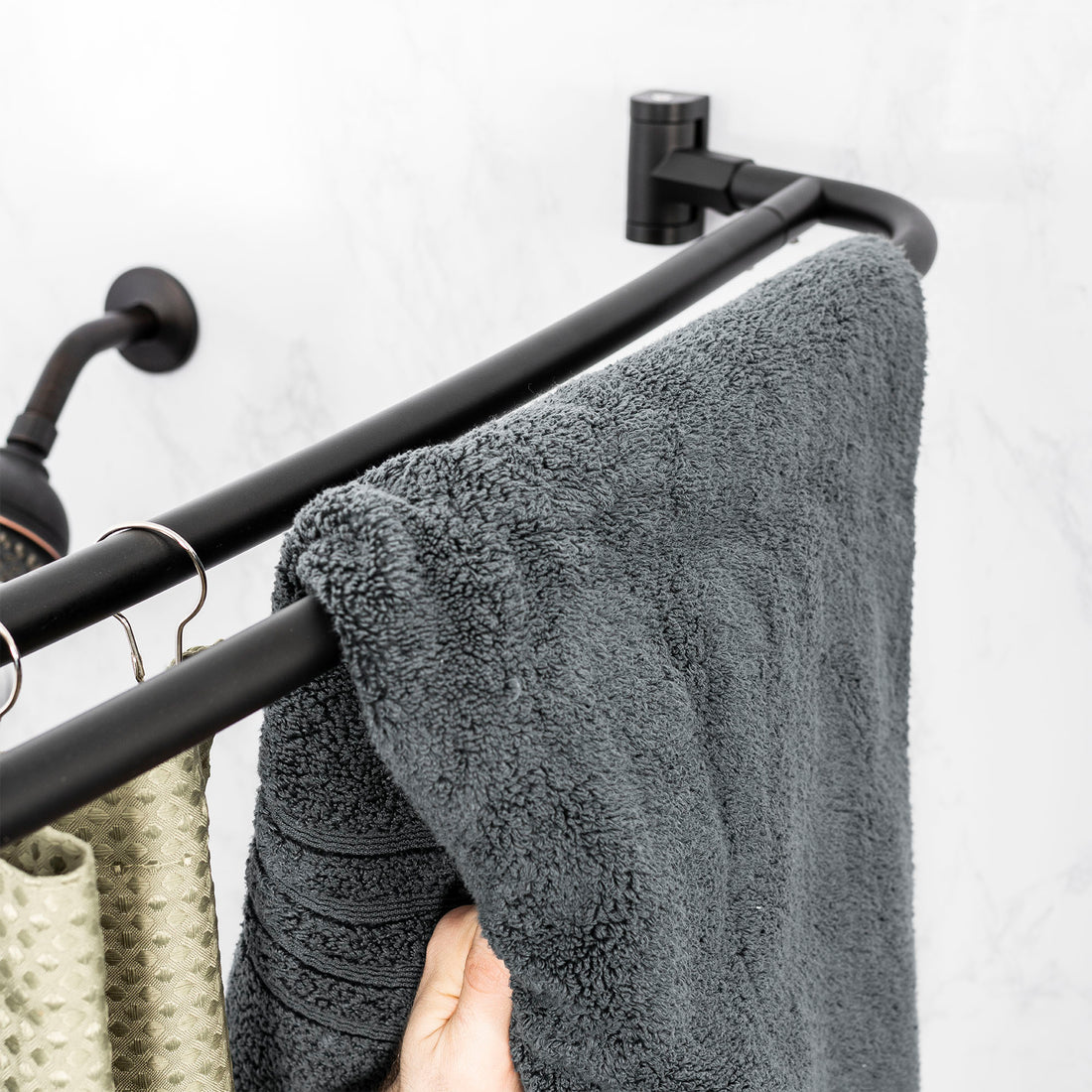 NeverRust Large Aluminum Hanging Over-the-Shower Caddy in Matte Black