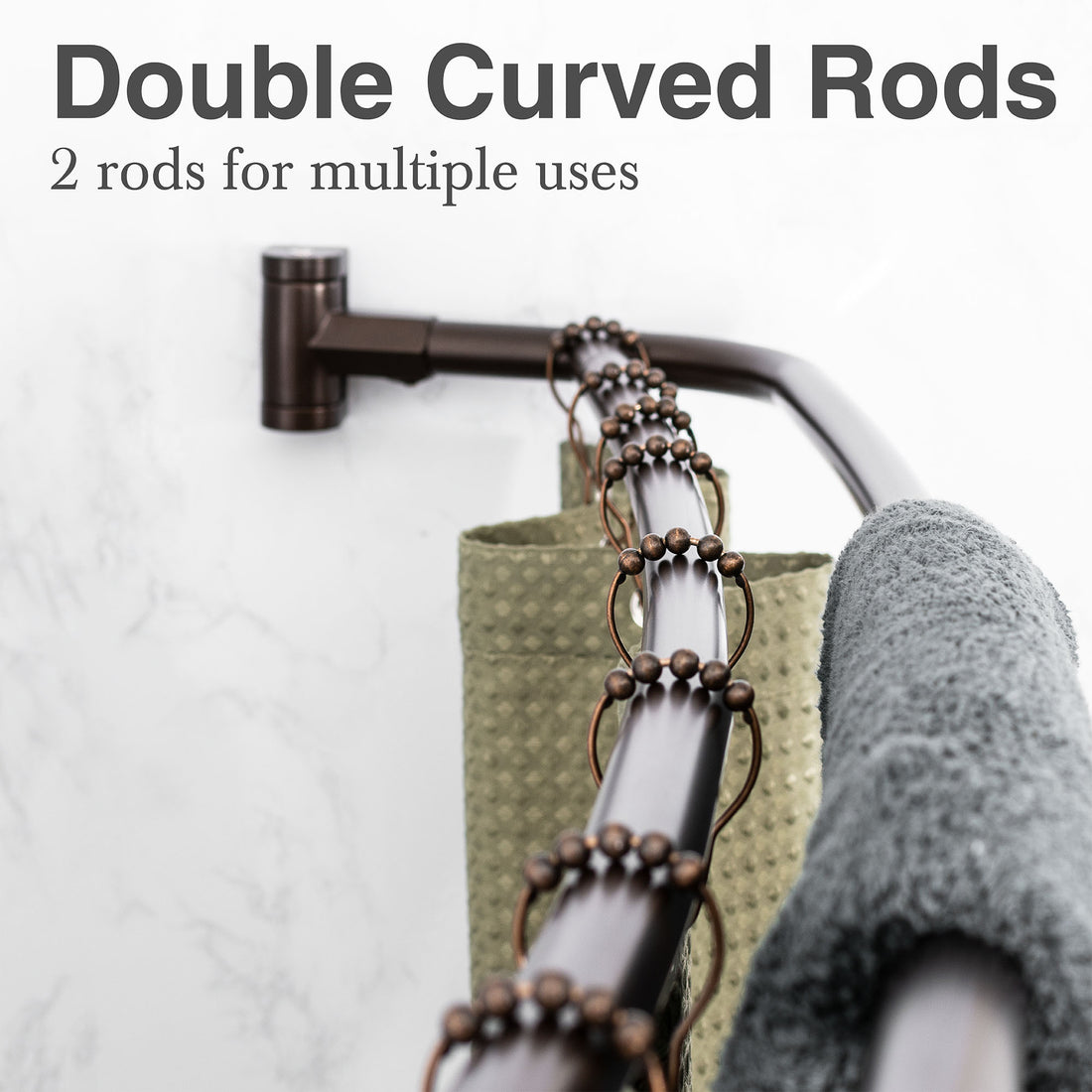 44 in. to 70 in. Double Curved Shower Rod (Oil-Rubbed Bronze Finish) - Utility sinks vanites Tehila