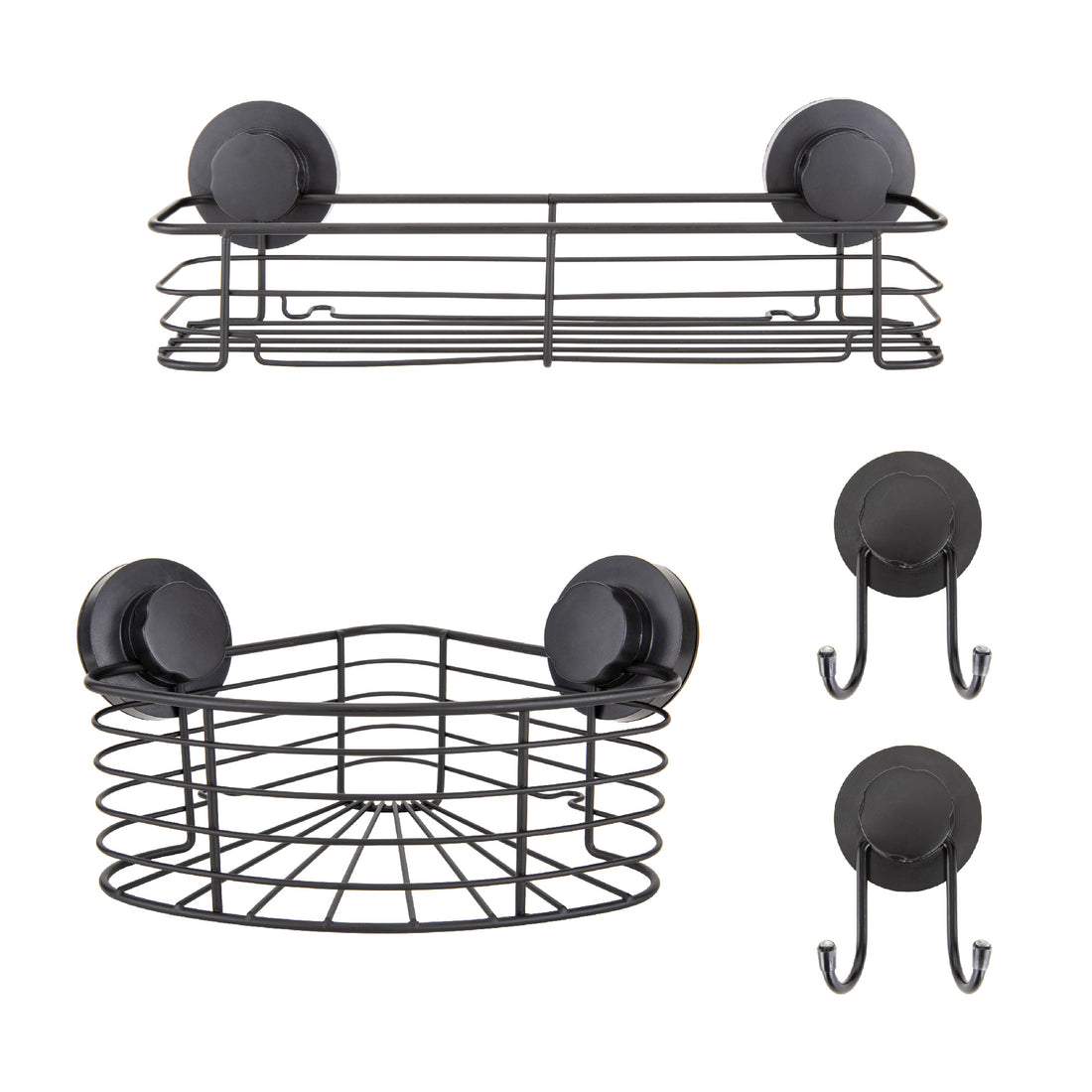 Suction Cup Shower Corner Caddy, Rectangular Suction Cup Shower