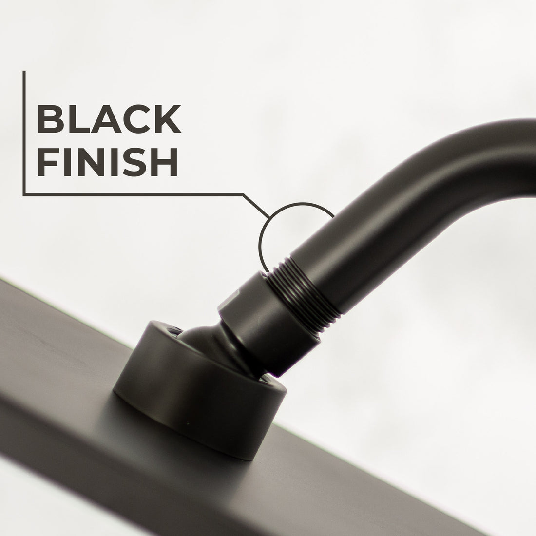 12 in. S-Shaped Stainless Steel Shower Head Extension Arm (Black Finish) - Utility sinks vanites Tehila