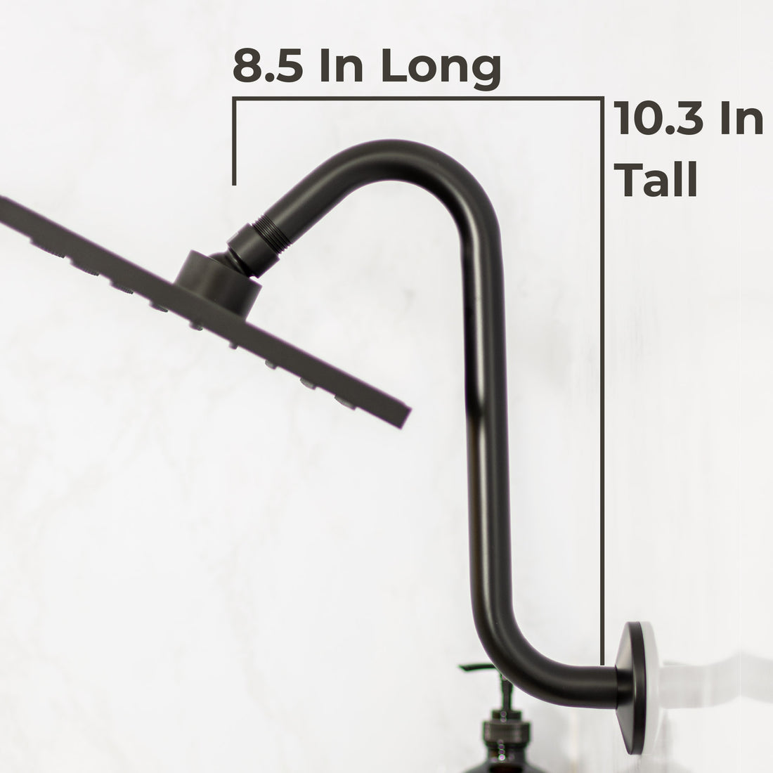 12 in. S-Shaped Stainless Steel Shower Head Extension Arm (Black Finish) - Utility sinks vanites Tehila