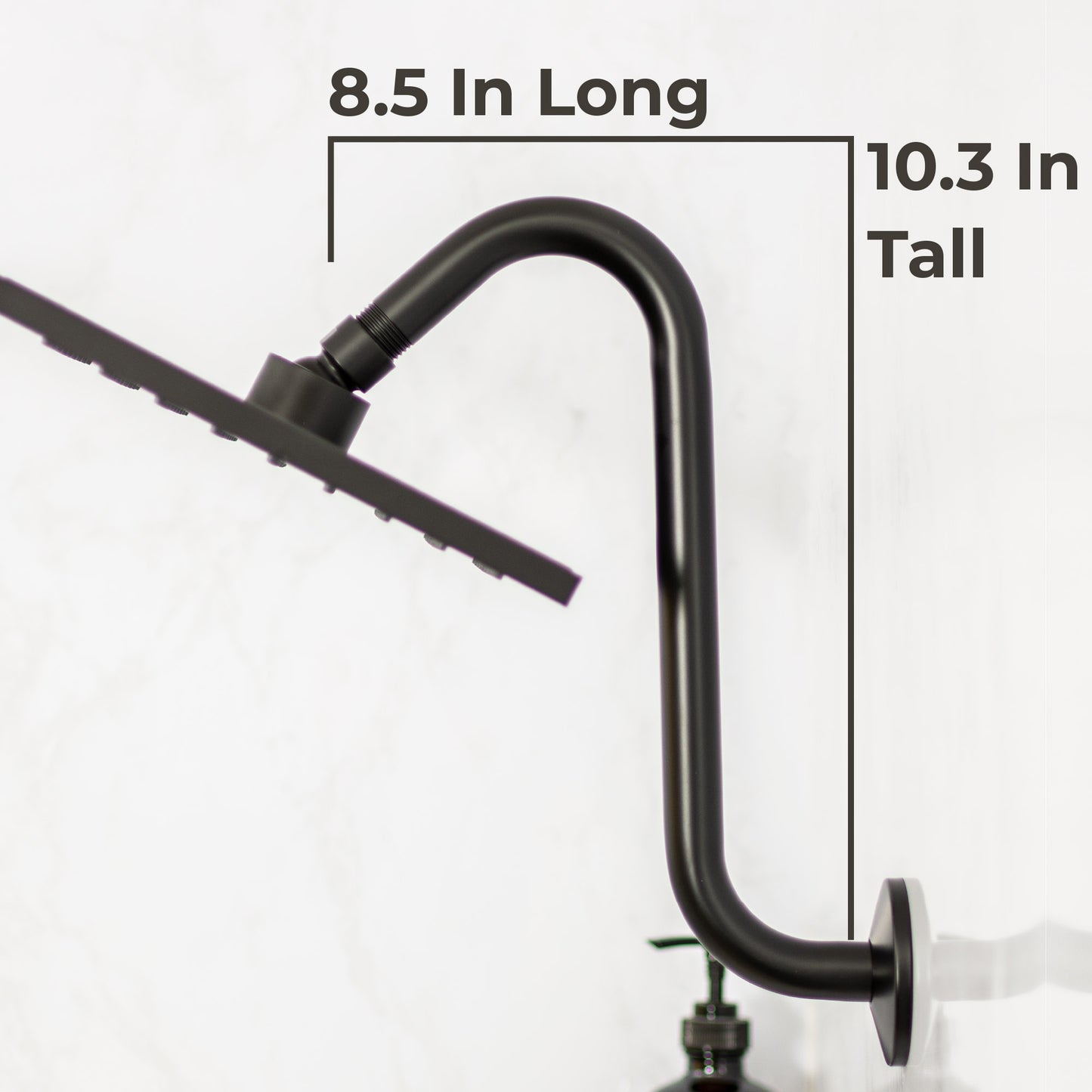 12 in. S-Shaped Stainless Steel Shower Head Extension Arm (Black Finish) - Utility sinks vanites Tehila