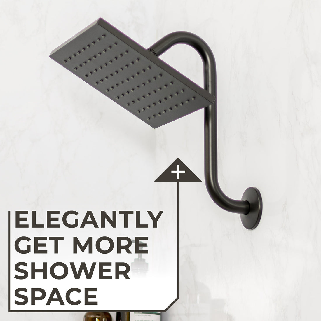12 in. S-Shaped Stainless Steel Shower Head Extension Arm (Black Finish) - Utility sinks vanites Tehila