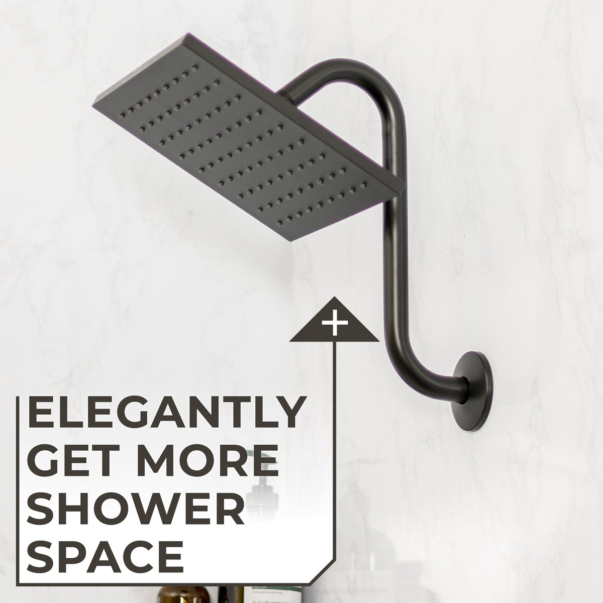 12 in. S-Shaped Stainless Steel Shower Head Extension Arm (Black Finish) - Utility sinks vanites Tehila