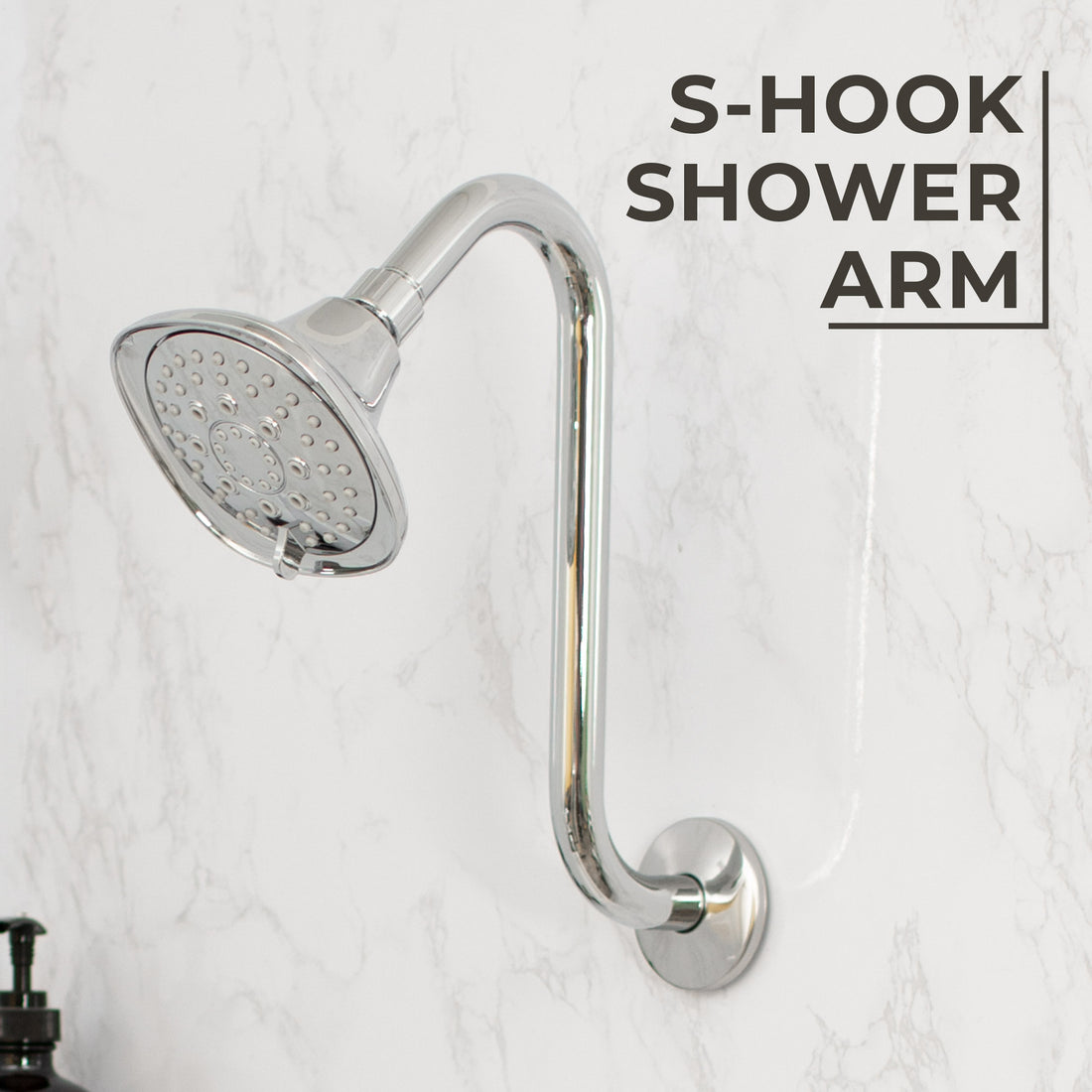 12 in. S-Shaped Stainless Steel Shower Head Extension Arm (Chrome Finish) - Utility sinks vanites Tehila