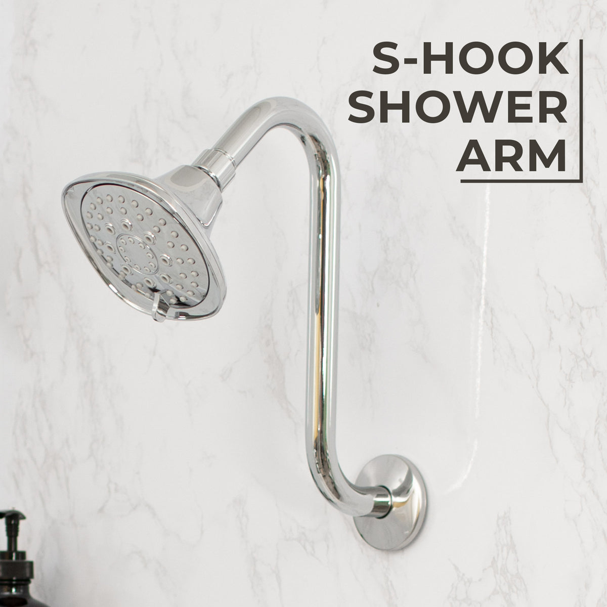 12 in. S-Shaped Stainless Steel Shower Head Extension Arm (Chrome Finish) - Utility sinks vanites Tehila