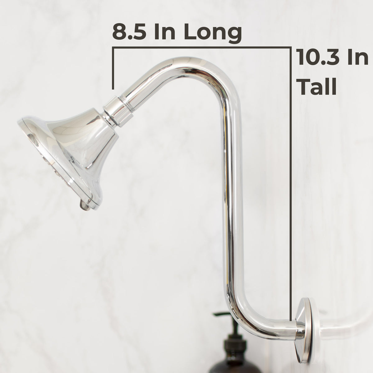 12 in. S-Shaped Stainless Steel Shower Head Extension Arm (Chrome Finish) - Utility sinks vanites Tehila