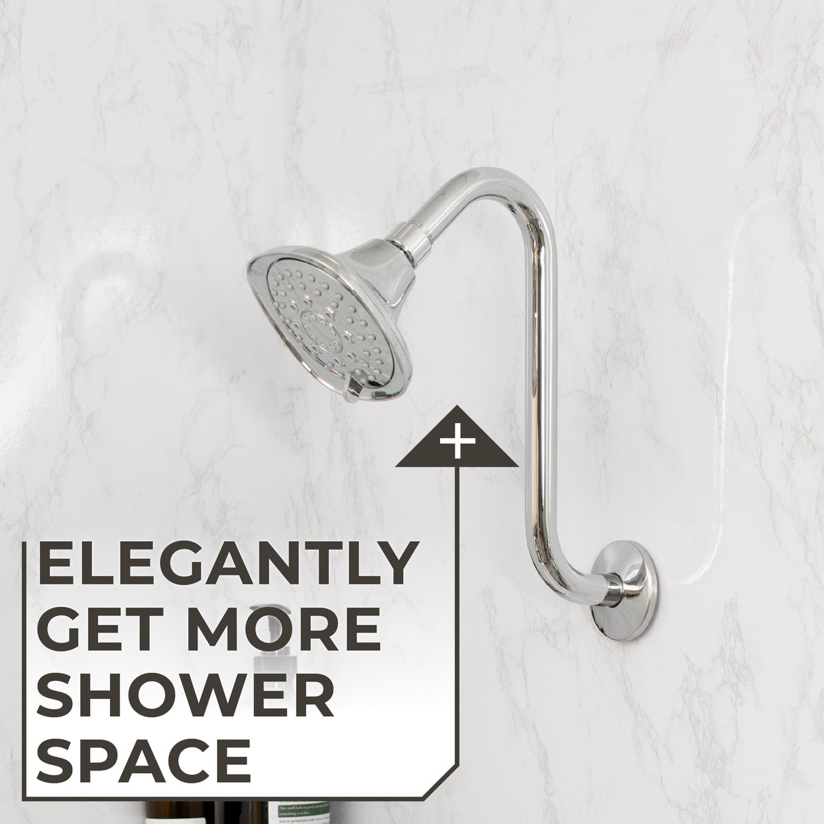 12 in. S-Shaped Stainless Steel Shower Head Extension Arm (Chrome Finish) - Utility sinks vanites Tehila