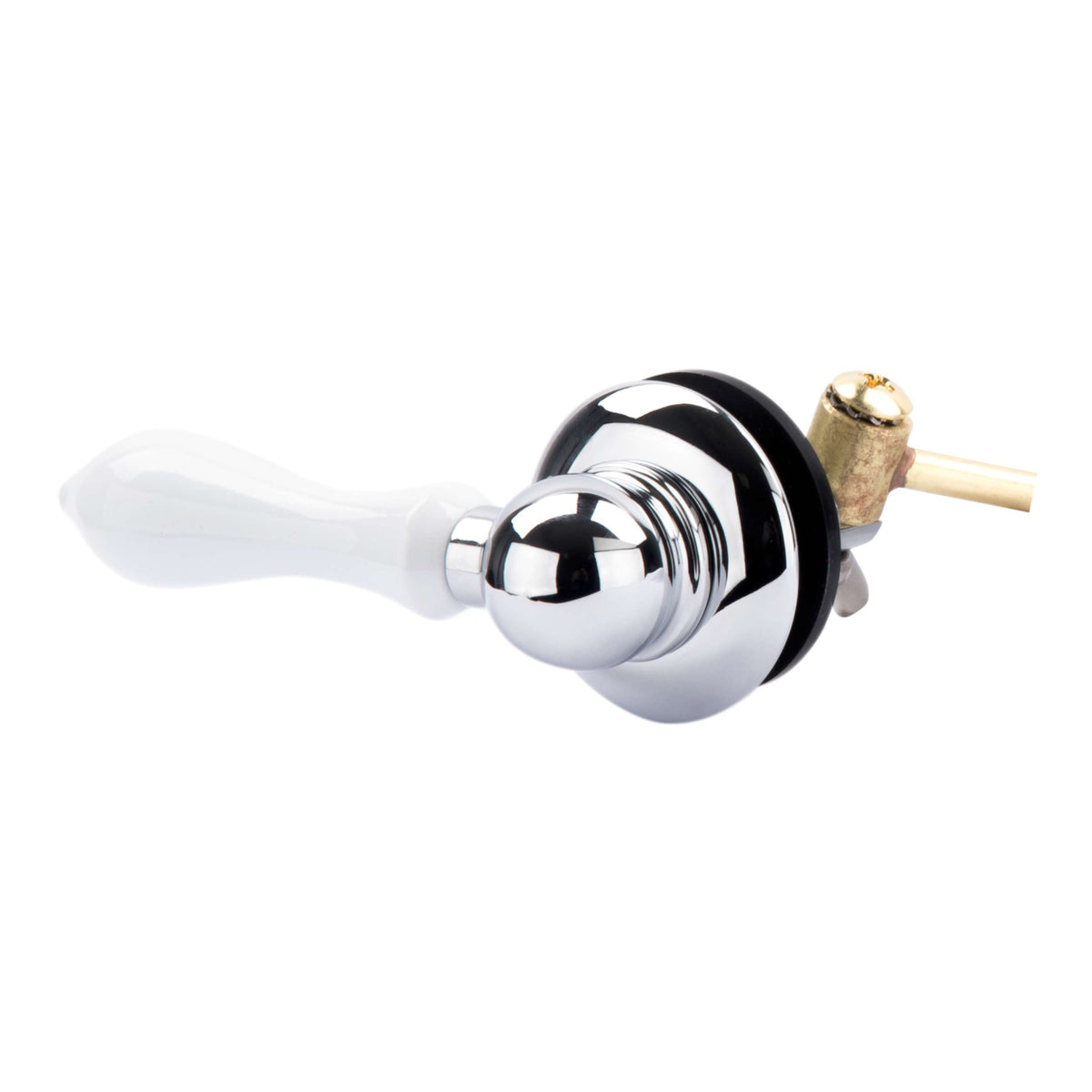 JS Universal Toilet Flush Metal Replacement Handle in White Finish Fits Front Side and Angle Mounts - [rustic_industrial_pipe_decor]