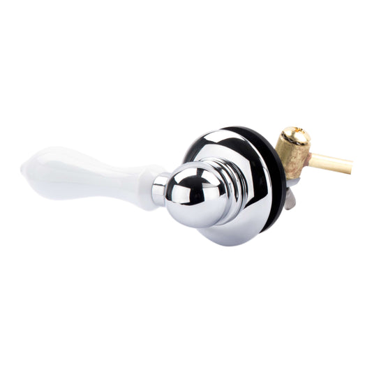JS Universal Toilet Flush Metal Replacement Handle in White Finish Fits Front Side and Angle Mounts - [rustic_industrial_pipe_decor]