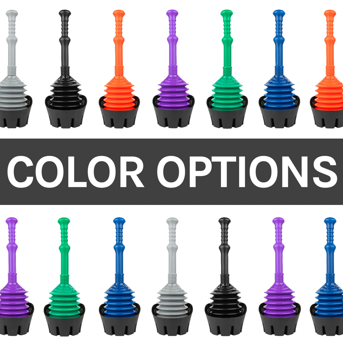 Antimicrobial Bellows Accordion Toilet Plunger with Black Storage Tray (Black) - Utility sinks vanites Tehila