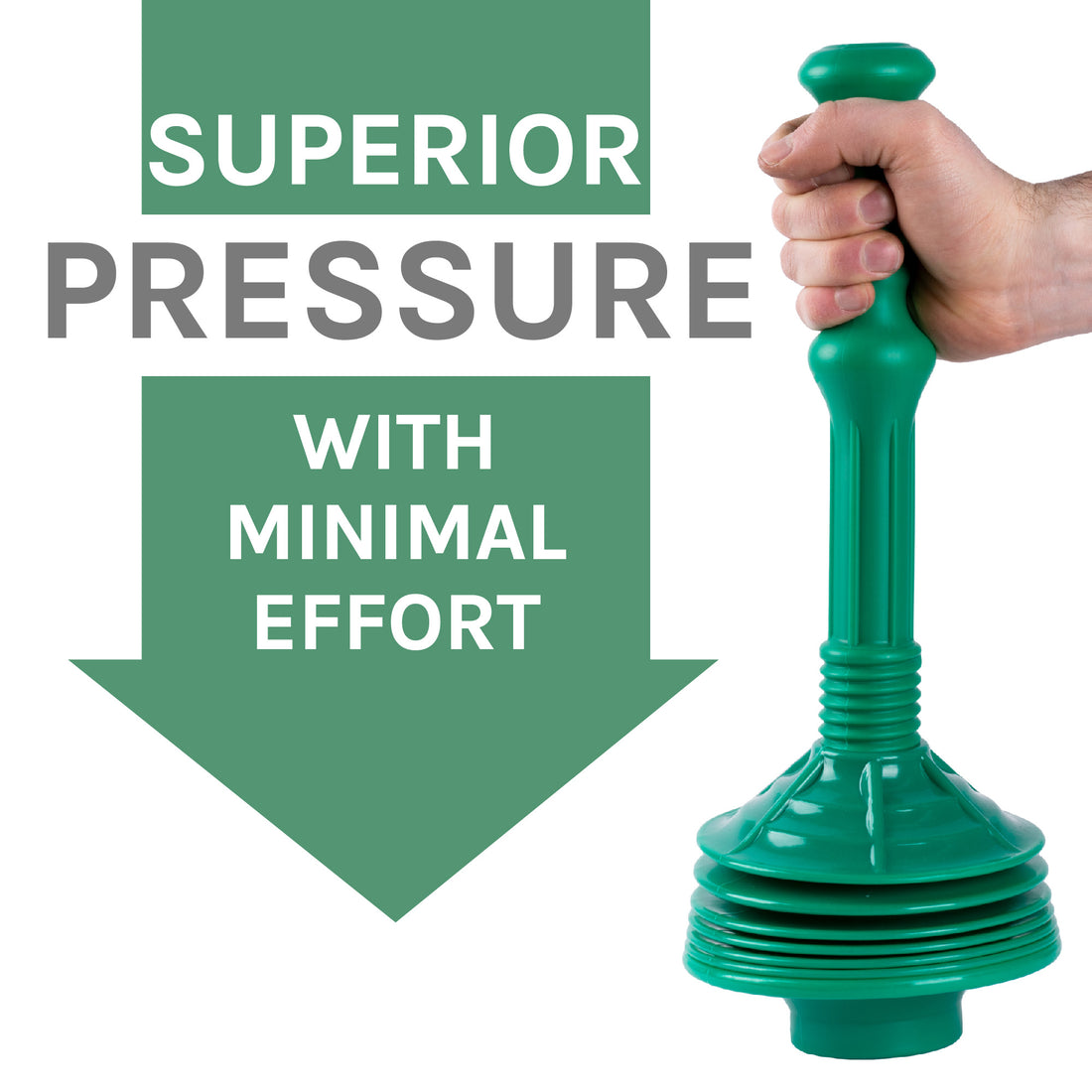 Antimicrobial Bellows Accordion Toilet Plunger with Black Storage Tray (Green) - Utility sinks vanites Tehila