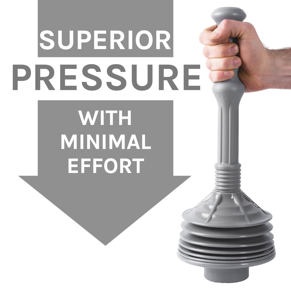 Antimicrobial Bellows Accordion Toilet Plunger with Black Storage Tray (Grey) - Utility sinks vanites Tehila