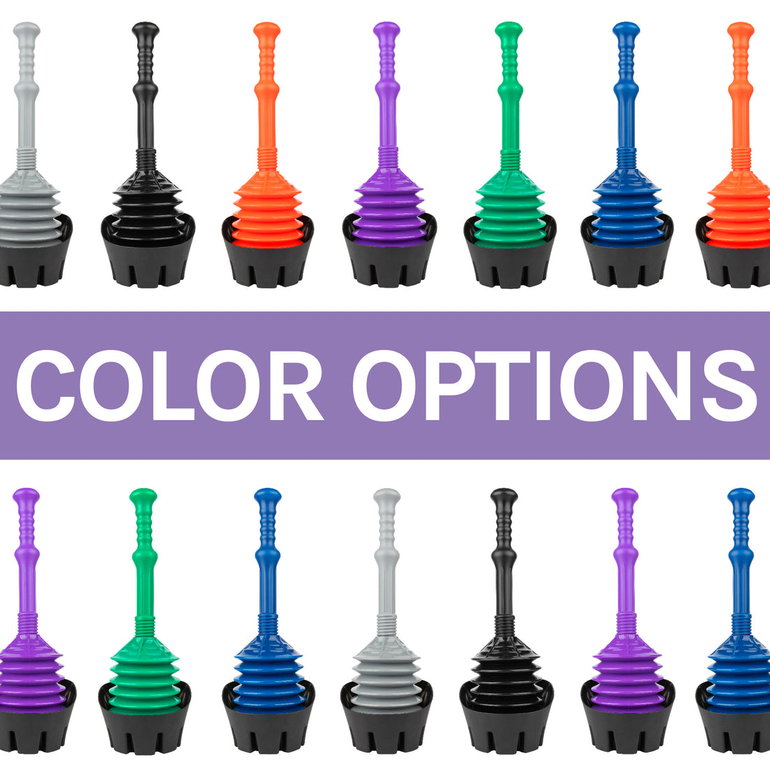 Antimicrobial Bellows Accordion Toilet Plunger with Black Storage Tray (Purple) - Utility sinks vanites Tehila