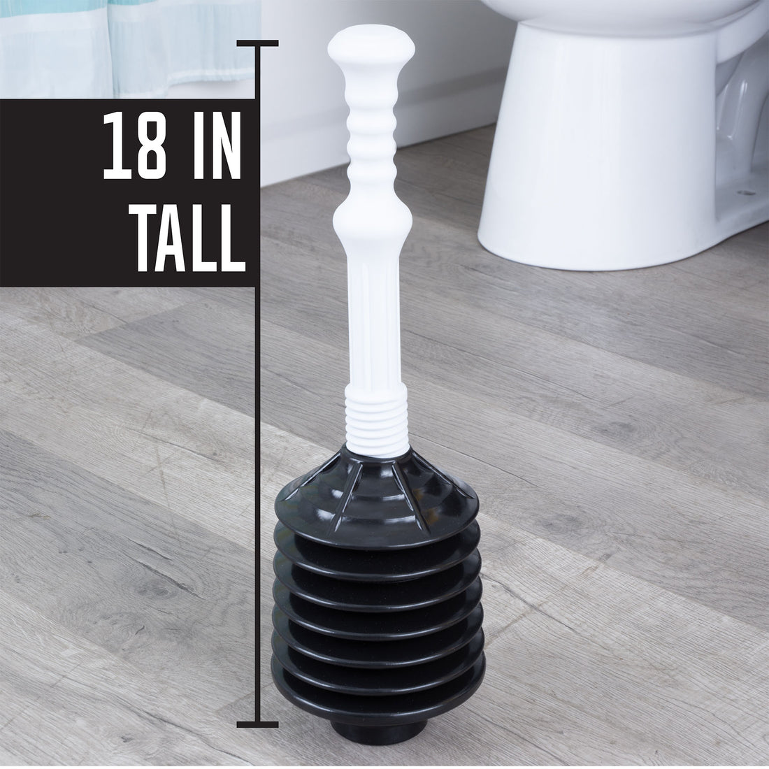 Bellows Accordion Toilet Plunger (Black and White) - Utility sinks vanites Tehila
