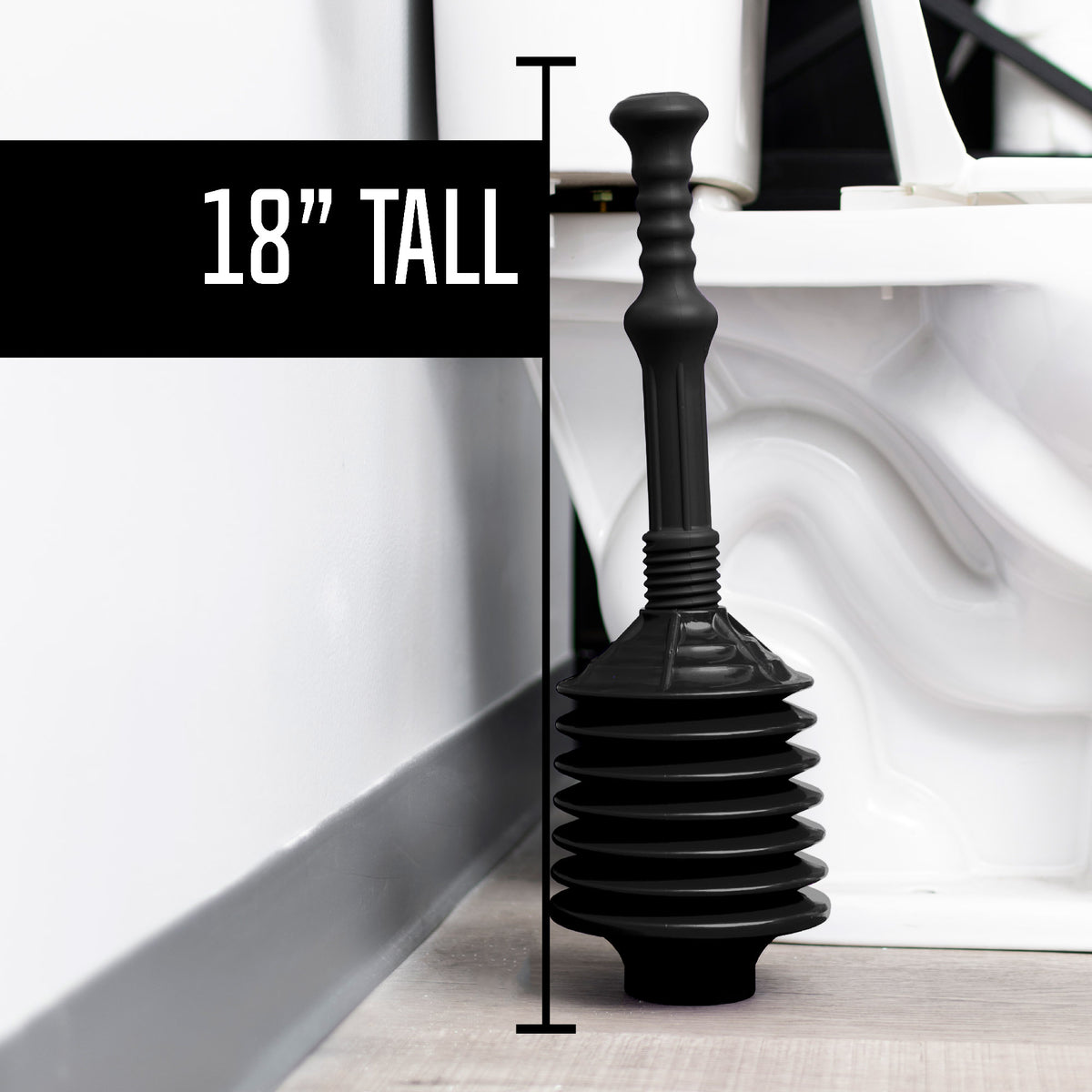 Bellows Accordion Toilet Plunger (Black) - Utility sinks vanites Tehila