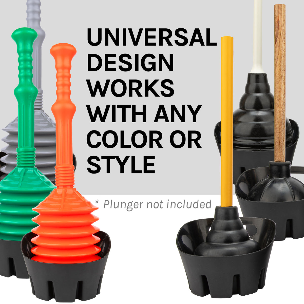 Antimicrobial Universal Drip Tray for Toilet Plunger (Black) - Utility sinks vanites Tehila
