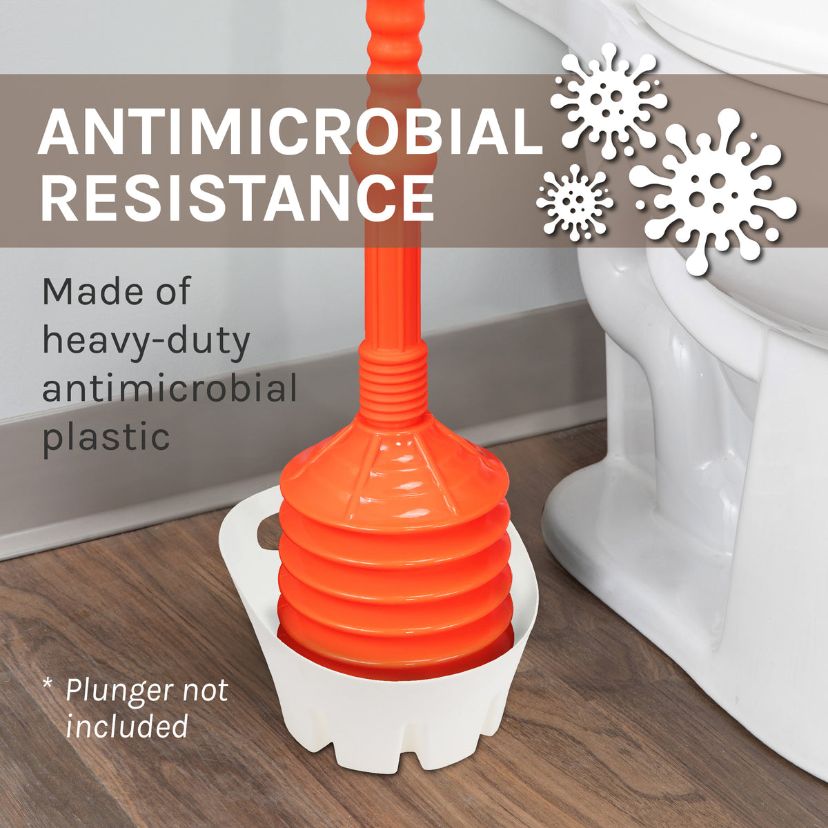 Antimicrobial Universal Drip Tray for Toilet Plunger (White) - Utility sinks vanites Tehila