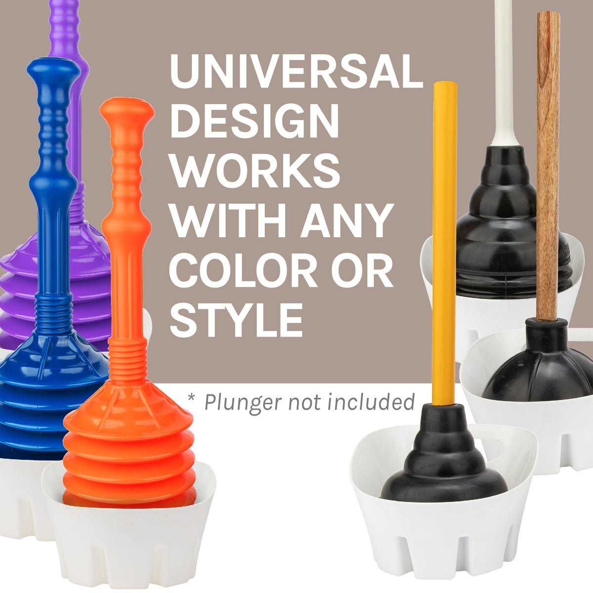 Antimicrobial Universal Drip Tray for Toilet Plunger (White) - Utility sinks vanites Tehila