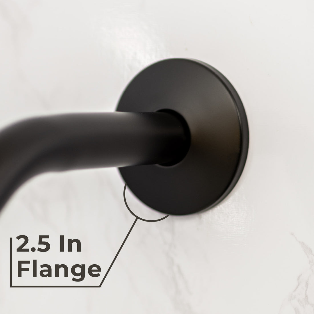 8 in. Stainless Steel Shower Head Extension Arm with Flange (Black Finish) - Utility sinks vanites Tehila