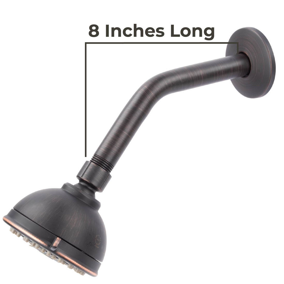 8 in. Stainless Steel Shower Head Extension Arm with Flange (Oil-Rubbed Bronze Finish) - Utility sinks vanites Tehila