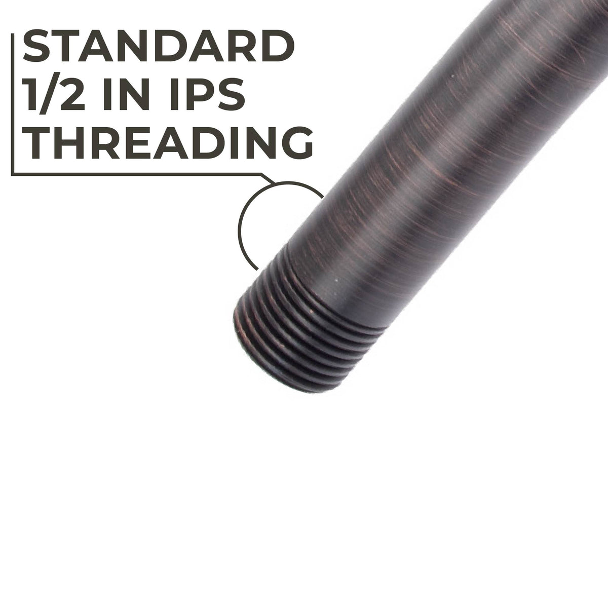 8 in. Stainless Steel Shower Head Extension Arm with Flange (Oil-Rubbed Bronze Finish) - Utility sinks vanites Tehila