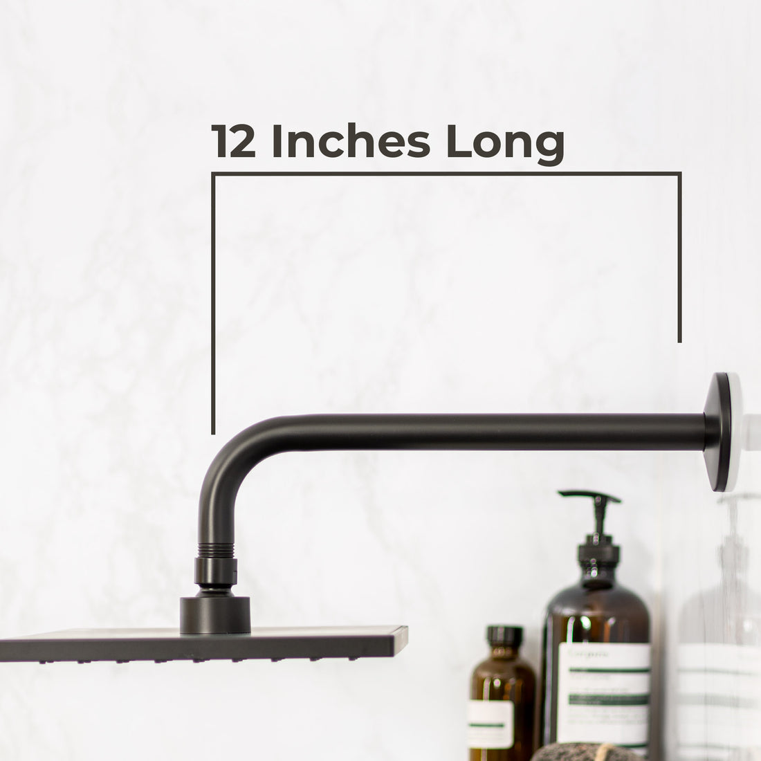 12 in. L-Shaped Shower Head Extension Arm (Black Finish) - Utility sinks vanites Tehila