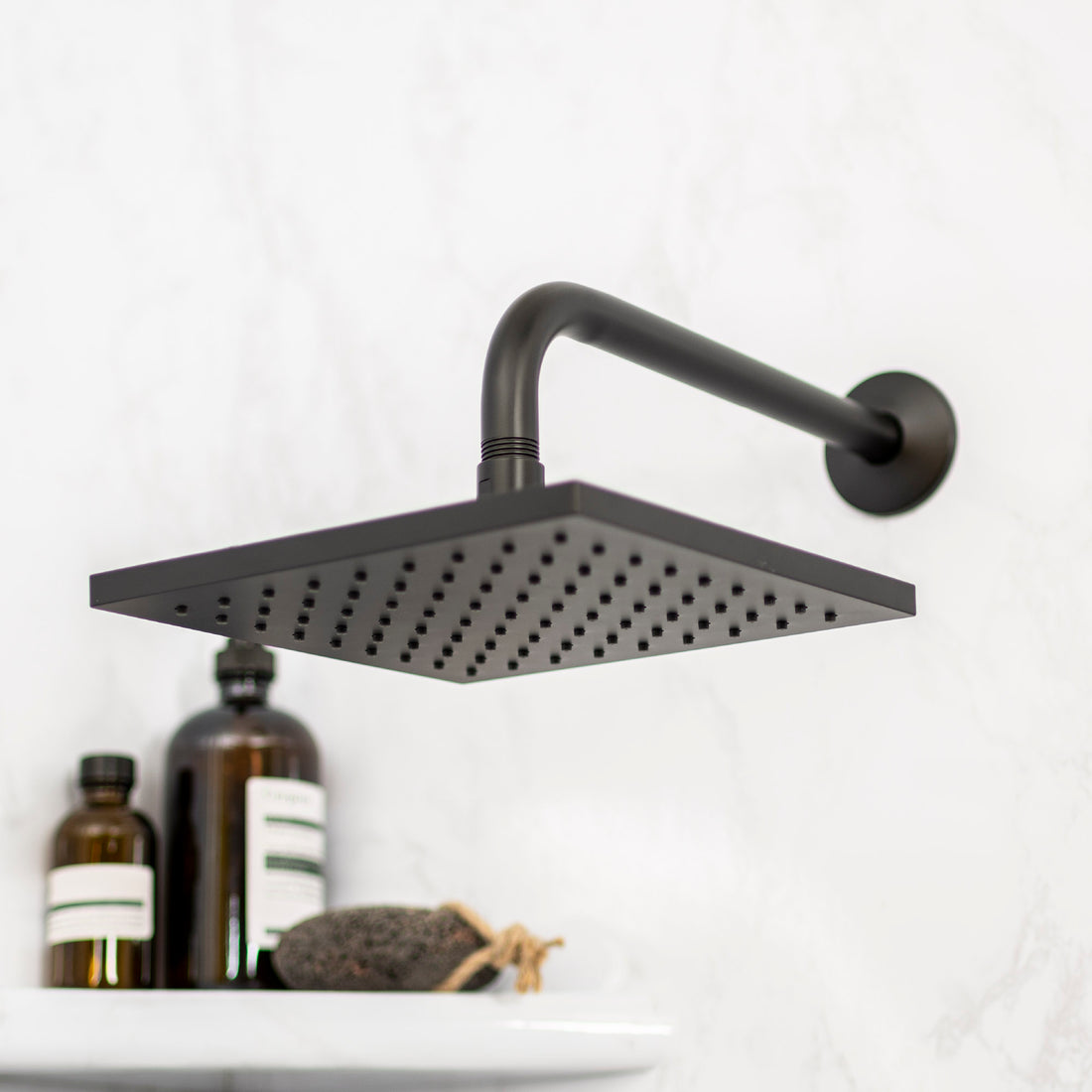 12 in. L-Shaped Shower Head Extension Arm (Black Finish) - Utility sinks vanites Tehila