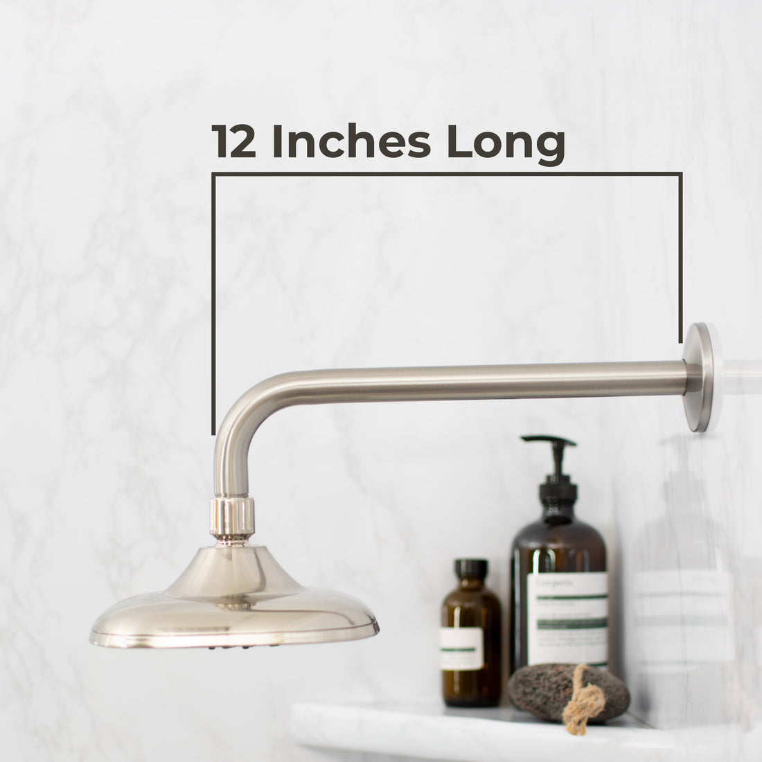 12 in. L-Shaped Shower Head Extension Arm (Brushed Nickel Finish) - Utility sinks vanites Tehila