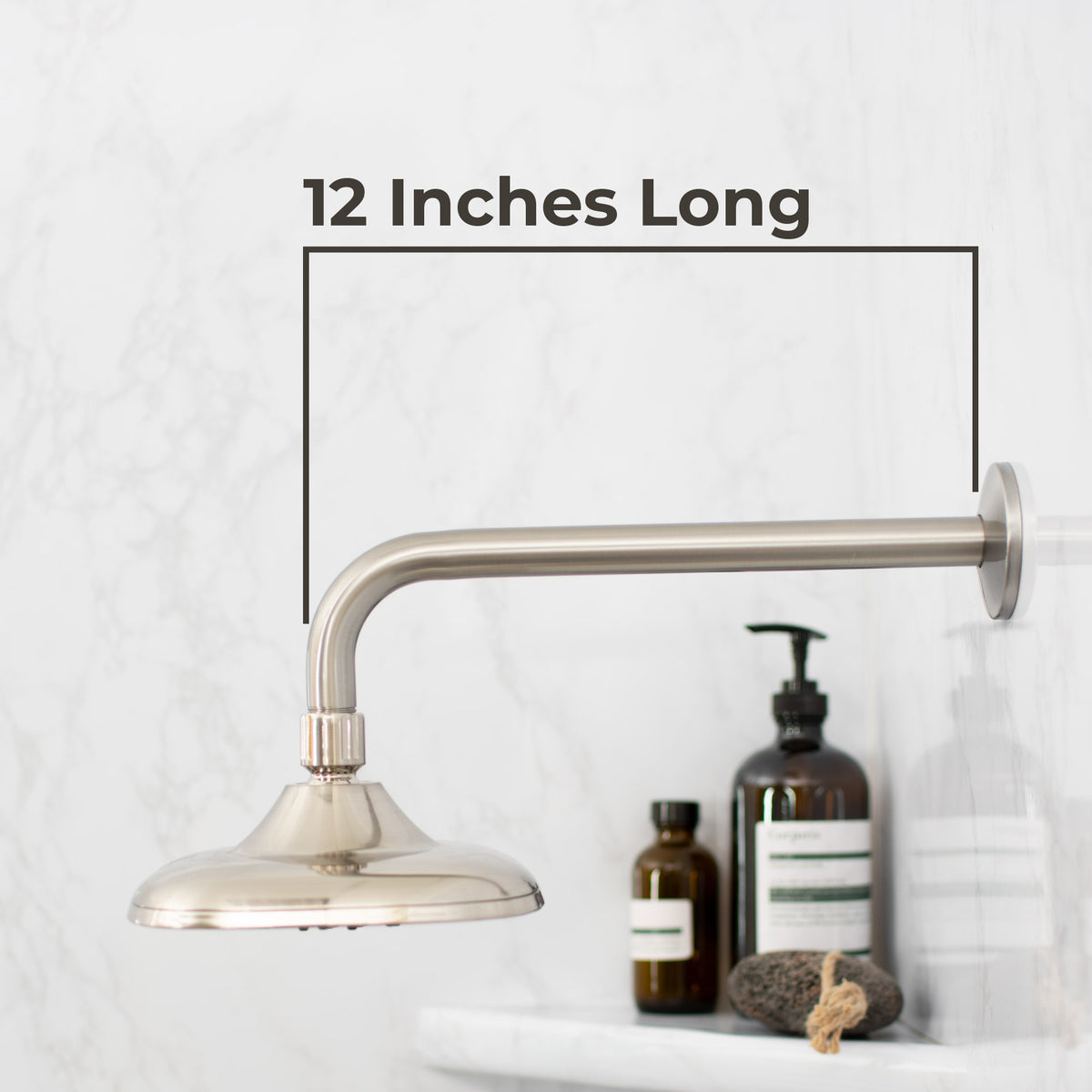 12 in. L-Shaped Shower Head Extension Arm (Brushed Nickel Finish) - Utility sinks vanites Tehila