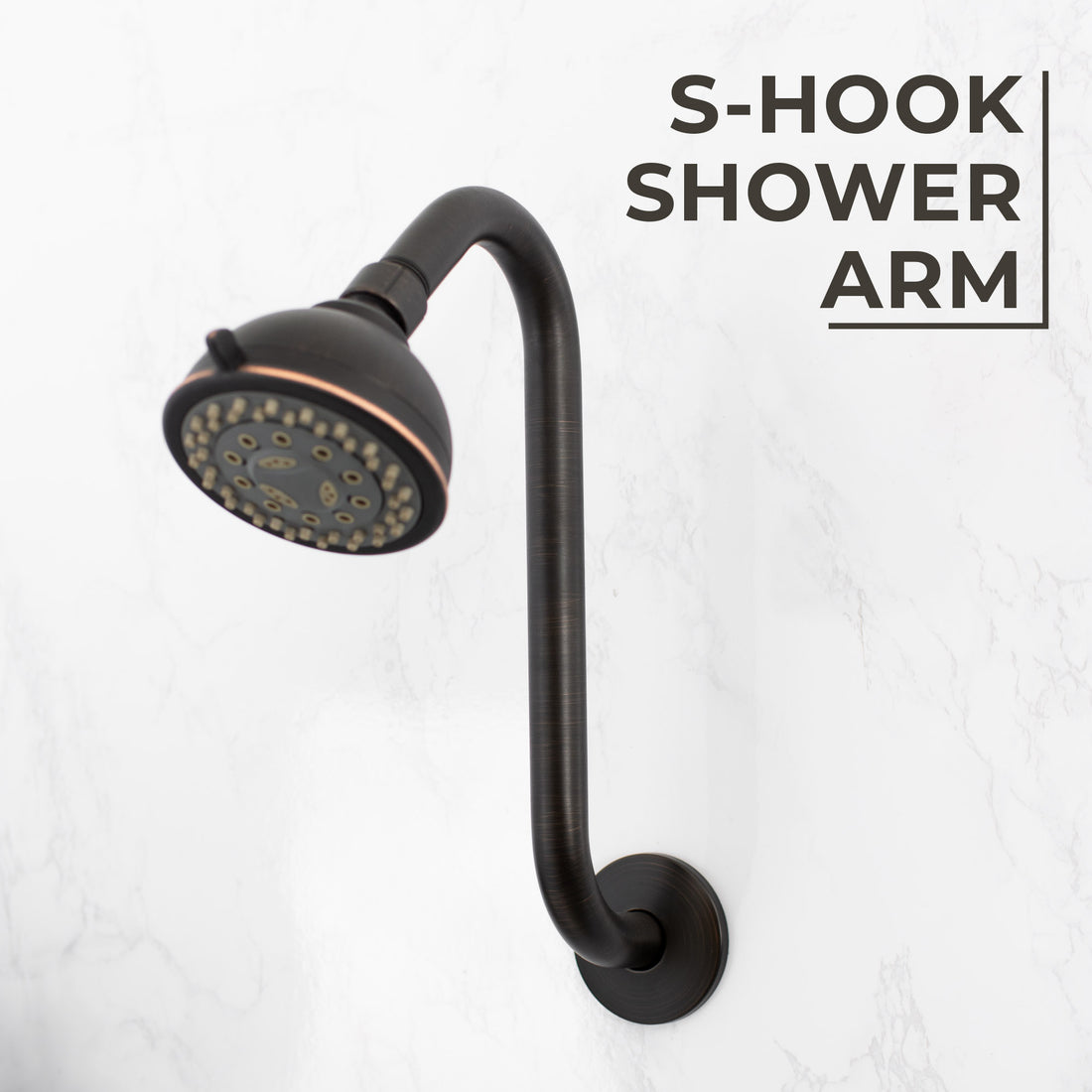 12 in. S-Shaped Stainless Steel Shower Head Extension Arm (Oil-Rubbed Bronze Finish) - Utility sinks vanites Tehila