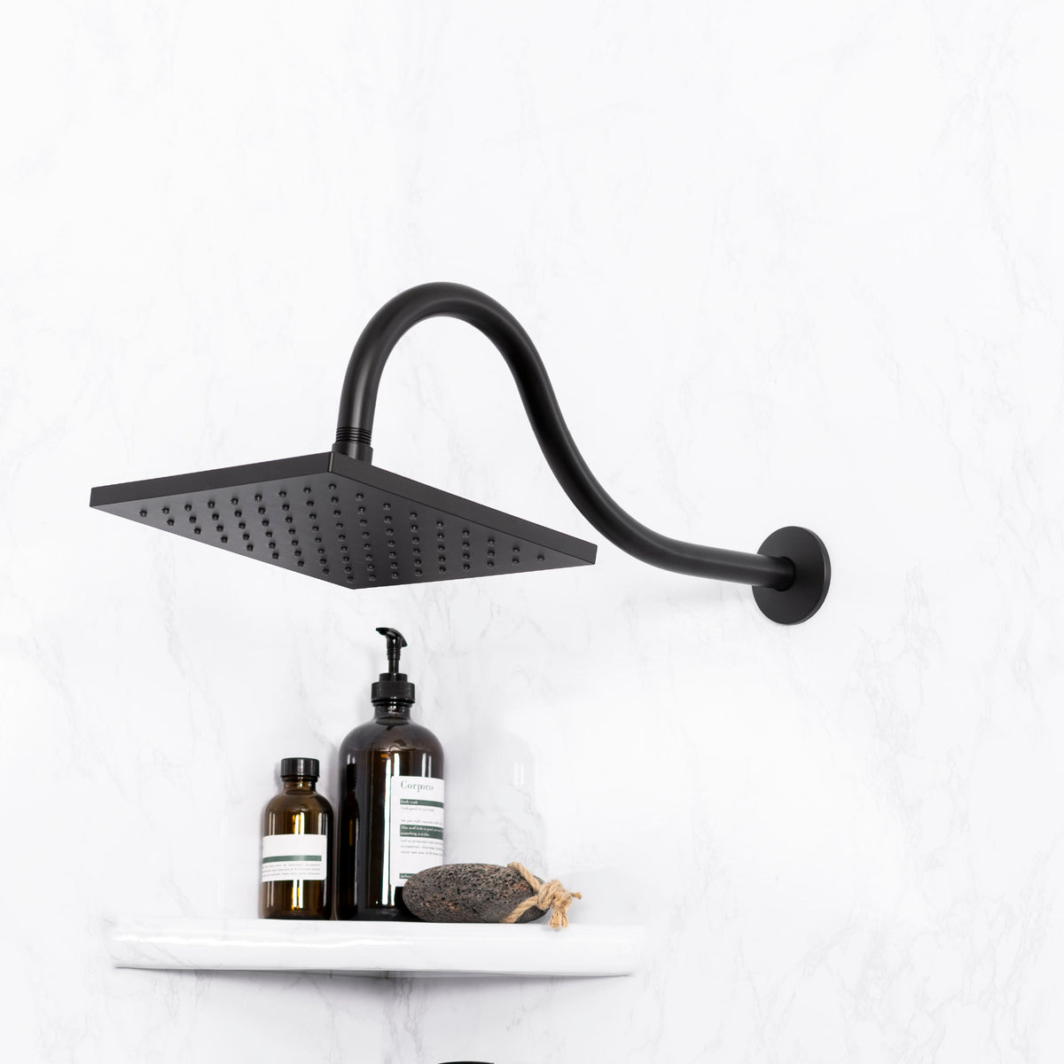16 in. High-Arc Shower Head Extension Arm (Black Finish) - Utility sinks vanites Tehila