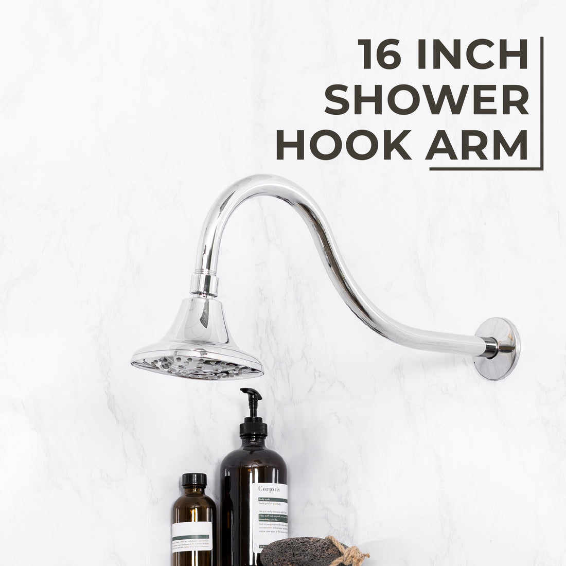 16 in. High-Arc Shower Head Extension Arm (Chrome Finish) - Utility sinks vanites Tehila