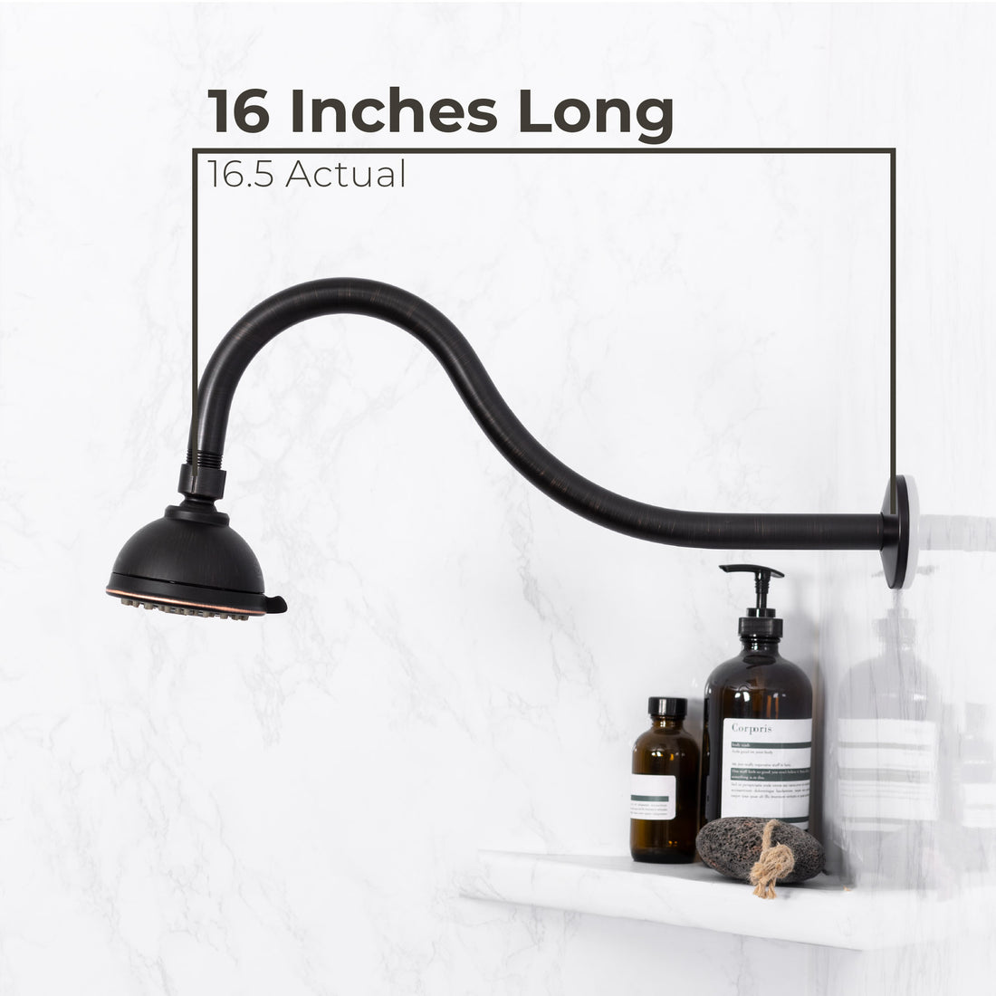 16 in. High-Arc Shower Head Extension Arm (Oil-Rubbed Bronze Finish) - Utility sinks vanites Tehila