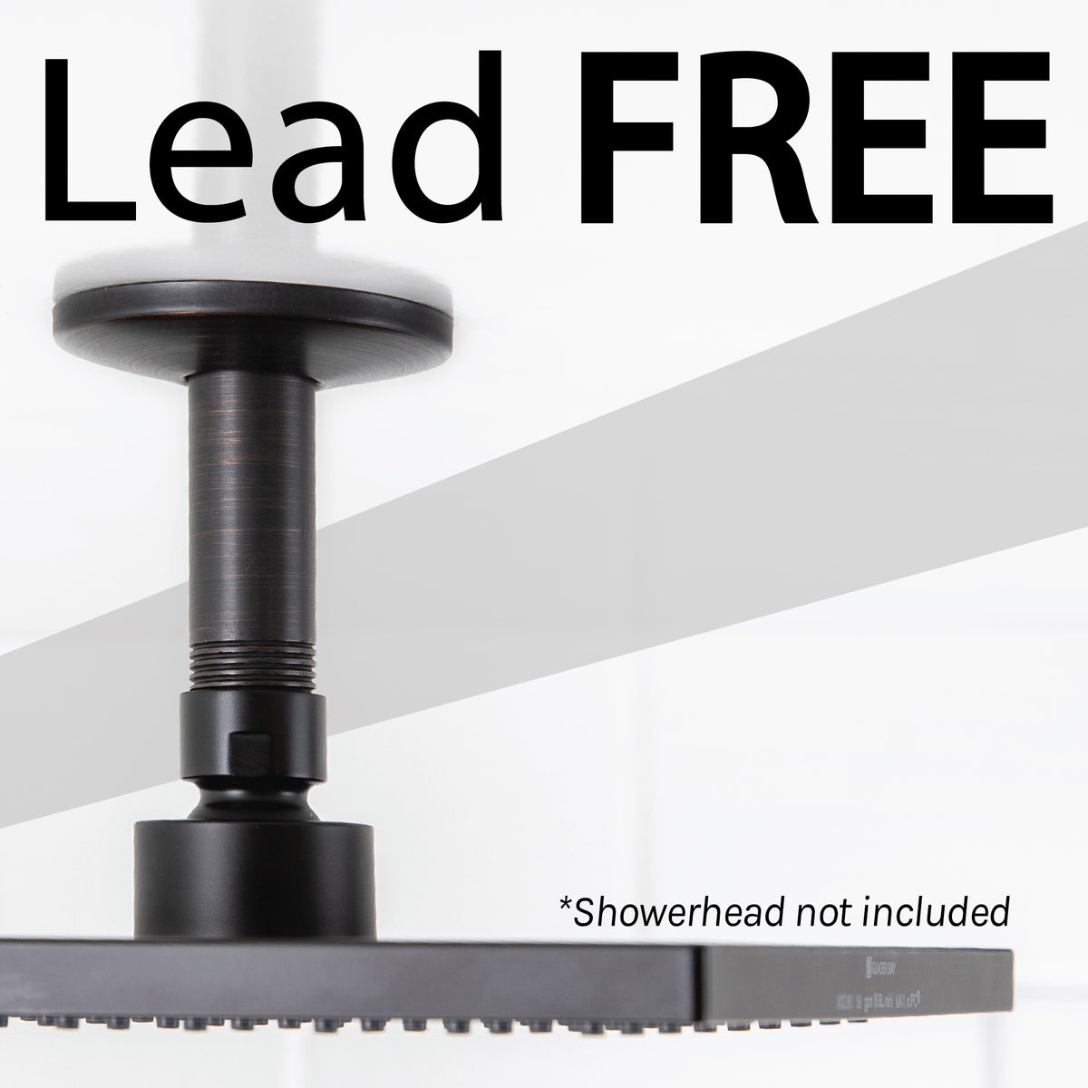3 in. Shower Arm for Ceiling-Mounted Rainfall Showerhead (Oil-Rubbed Bronze Finish) - Utility sinks vanites Tehila