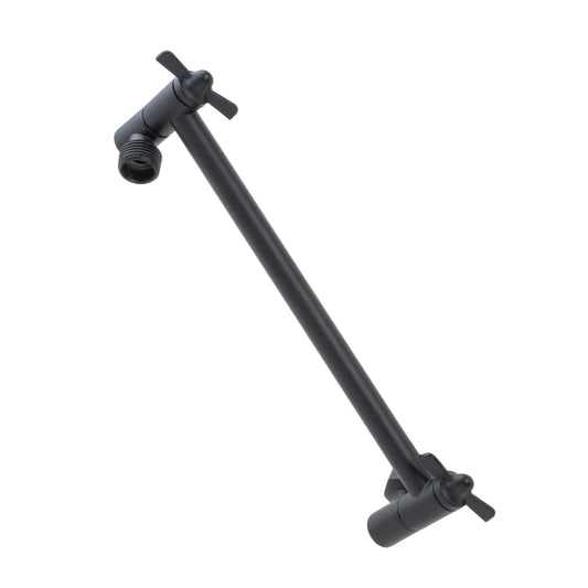10 in. Solid Brass Shower Head Extension Arm with Flange (Black Finish) - Utility sinks vanites Tehila